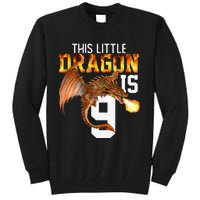 Turning 9 Year Old Birthday Gift Dragon 9th Bday Premium Tall Sweatshirt