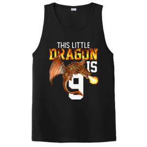 Turning 9 Year Old Birthday Gift Dragon 9th Bday Premium PosiCharge Competitor Tank