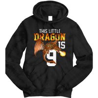 Turning 9 Year Old Birthday Gift Dragon 9th Bday Premium Tie Dye Hoodie