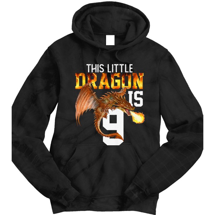 Turning 9 Year Old Birthday Gift Dragon 9th Bday Premium Tie Dye Hoodie