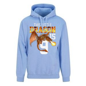 Turning 9 Year Old Birthday Gift Dragon 9th Bday Premium Unisex Surf Hoodie