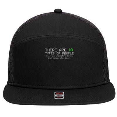 There Are 10 Types Of People Binary Funny Computer Nerd Gift 7 Panel Mesh Trucker Snapback Hat