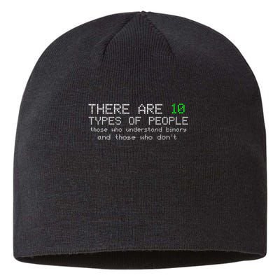 There Are 10 Types Of People Binary Funny Computer Nerd Gift Sustainable Beanie