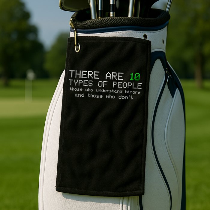 There Are 10 Types Of People Binary Funny Computer Nerd Gift Golf Towel