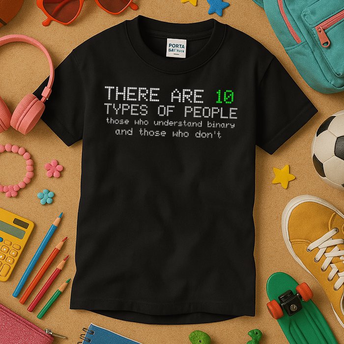 There Are 10 Types Of People Binary Funny Computer Nerd Gift Kids T-Shirt
