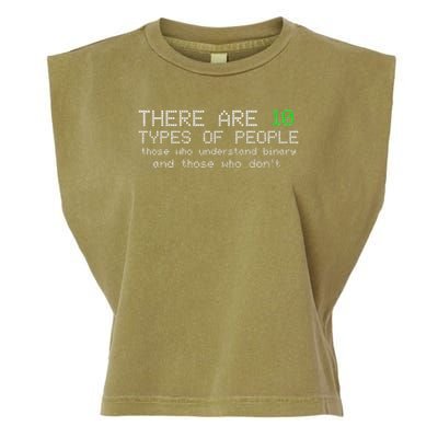There Are 10 Types Of People Binary Funny Computer Nerd Gift Garment-Dyed Women's Muscle Tee