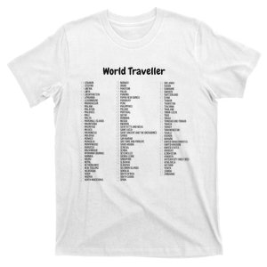 Travel All 195 Countries Check Off List World Traveller T-Shirt