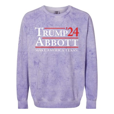 Trump Abbott 2024 Texas Governor Funny Election Colorblast Crewneck Sweatshirt