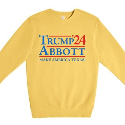 Trump Abbott 2024 Texas Governor Funny Election Premium Crewneck Sweatshirt