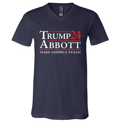 Trump Abbott 2024 Texas Governor Funny Election V-Neck T-Shirt