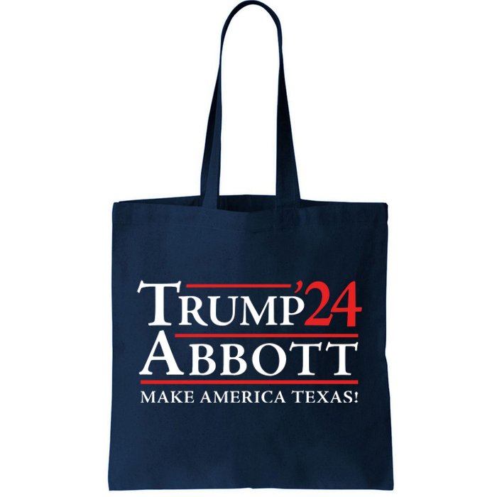 Trump Abbott 2024 Texas Governor Funny Election Tote Bag