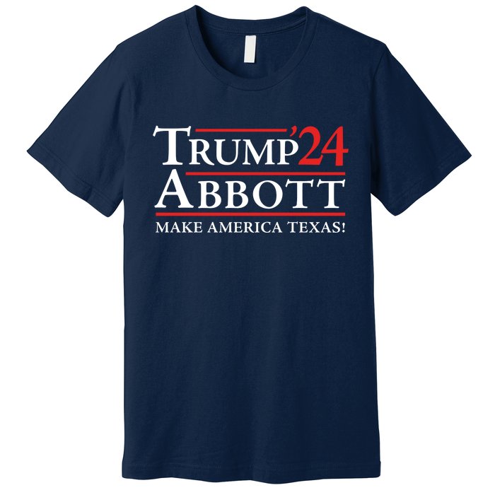 Trump Abbott 2024 Texas Governor Funny Election Premium T-Shirt