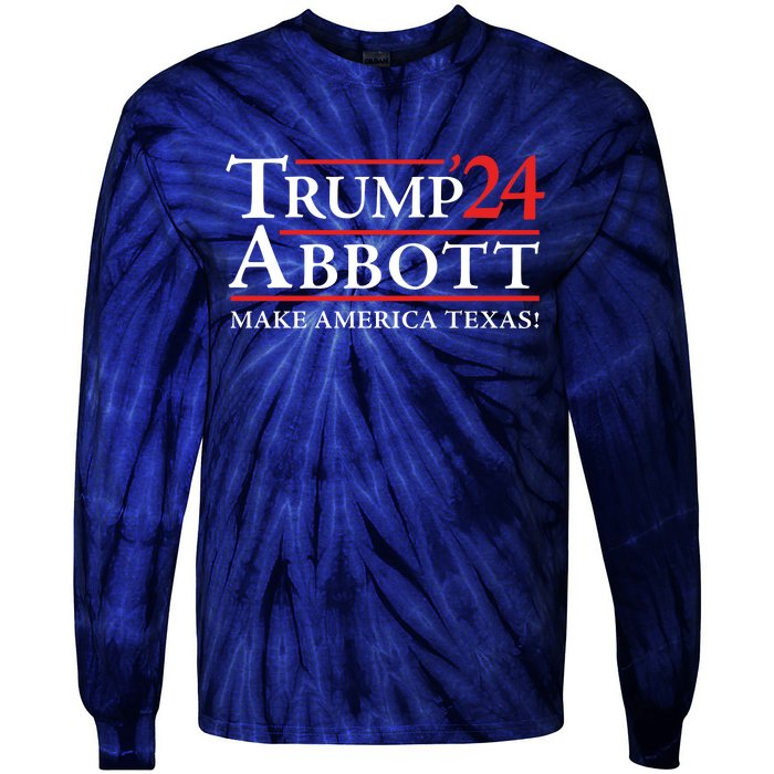 Trump Abbott 2024 Texas Governor Funny Election Tie-Dye Long Sleeve Shirt