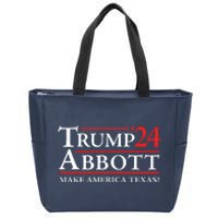 Trump Abbott 2024 Texas Governor Funny Election Zip Tote Bag