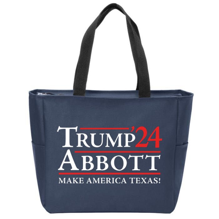 Trump Abbott 2024 Texas Governor Funny Election Zip Tote Bag