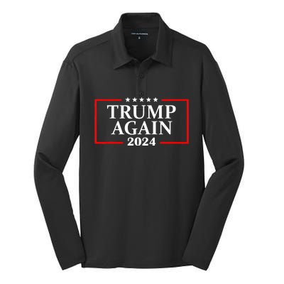 Trump Again 2024 Trump Won Merch Usa For America Silk Touch Performance Long Sleeve Polo