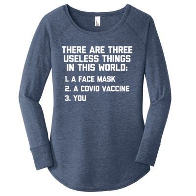 There Are 3 Useless Things In This World Cool Giftfunny Anticool Giftvaccine Mea Women's Perfect Tri Tunic Long Sleeve Shirt