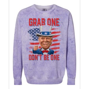 Trump American 4th Of July Grab One Dont Be One Uncle Colorblast Crewneck Sweatshirt