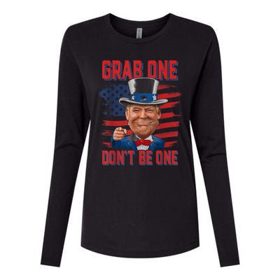 Trump American 4th Of July Grab One Dont Be One Uncle Womens Cotton Relaxed Long Sleeve T-Shirt