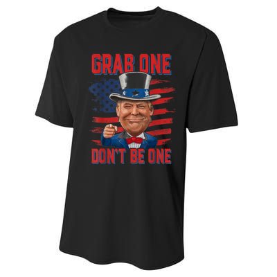 Trump American 4th Of July Grab One Dont Be One Uncle Performance Sprint T-Shirt