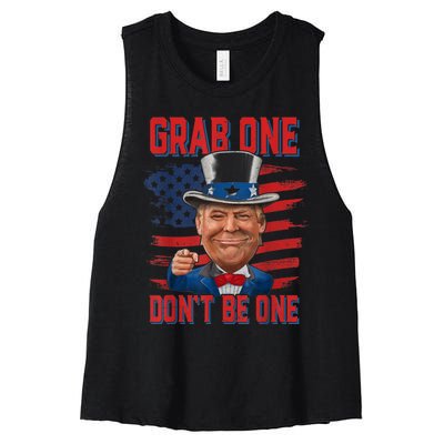 Trump American 4th Of July Grab One Dont Be One Uncle Women's Racerback Cropped Tank