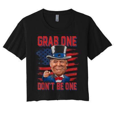 Trump American 4th Of July Grab One Dont Be One Uncle Women's Crop Top Tee