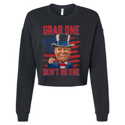 Trump American 4th Of July Grab One Dont Be One Uncle Cropped Pullover Crew