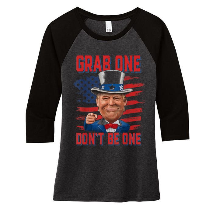 Trump American 4th Of July Grab One Dont Be One Uncle Women's Tri-Blend 3/4-Sleeve Raglan Shirt