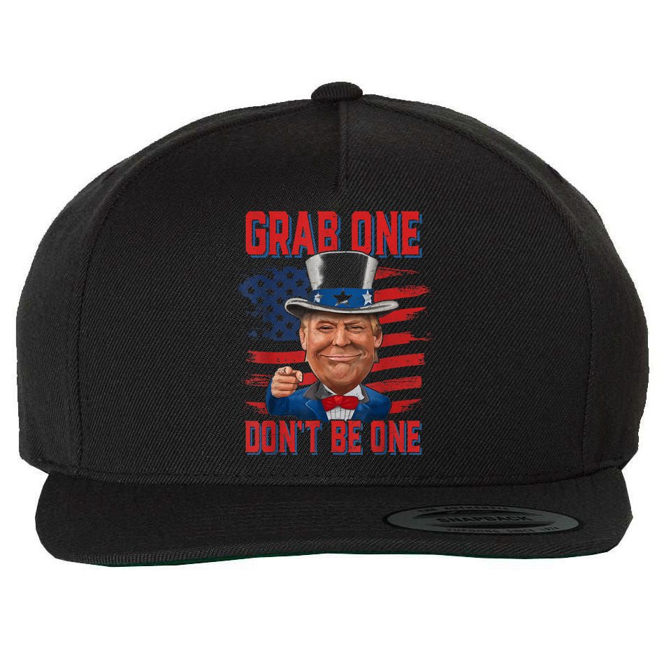 Trump American 4th Of July Grab One Dont Be One Uncle Wool Snapback Cap