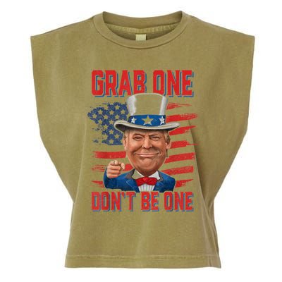 Trump American 4th Of July Grab One Dont Be One Uncle Garment-Dyed Women's Muscle Tee