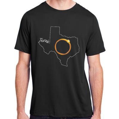 Texas April 8 Total Solar Eclipse Usa Map Totality Adult ChromaSoft Performance T-Shirt