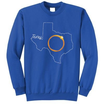 Texas April 8 Total Solar Eclipse Usa Map Totality Tall Sweatshirt