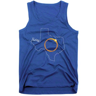 Texas April 8 Total Solar Eclipse Usa Map Totality Tank Top