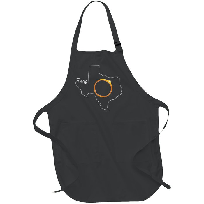 Texas April 8 Total Solar Eclipse Usa Map Totality Full-Length Apron With Pockets