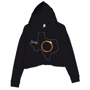 Texas April 8 Total Solar Eclipse Usa Map Totality Crop Fleece Hoodie