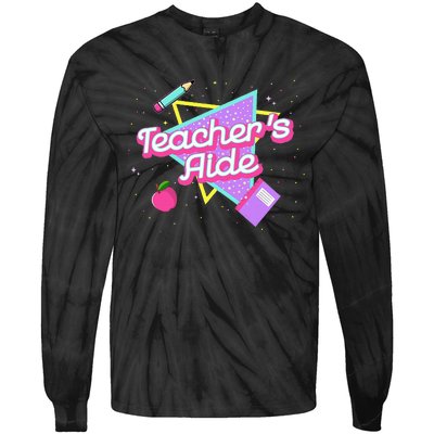 Teachers Aide 80s 90s Back To School Tie-Dye Long Sleeve Shirt