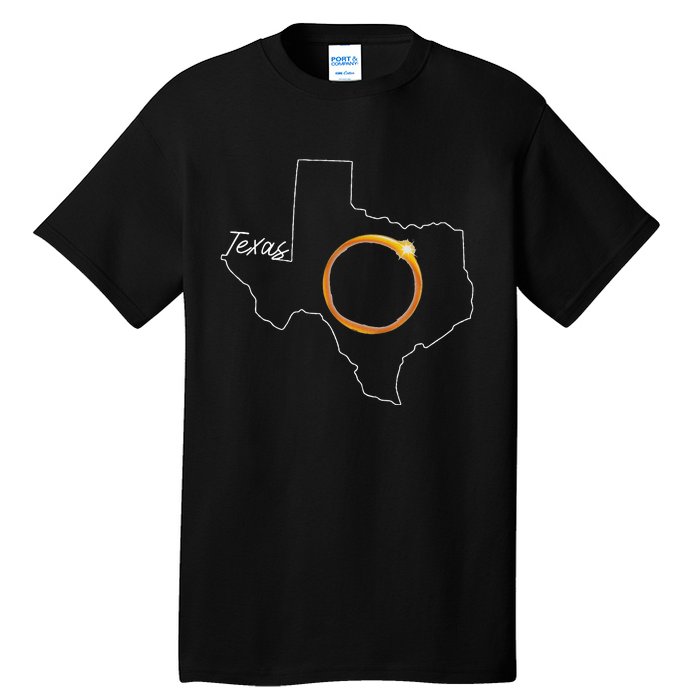 Texas April 8 Total Solar Eclipse Usa Map Totality Tall T-Shirt