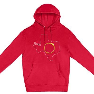 Texas April 8 Total Solar Eclipse Usa Map Totality Premium Pullover Hoodie