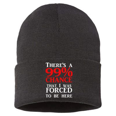 There's a 99 Chance That I was forced to be here Sustainable Knit Beanie