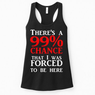 There's a 99 Chance That I was forced to be here Womens Tank Top