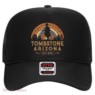 Tombstone Arizona Az Retro Style Gunfighter High Crown Mesh Back Trucker Hat