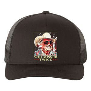 Trump Assassination Attempt Trump 2024 You Missed Twice Yupoong Adult 5-Panel Trucker Hat