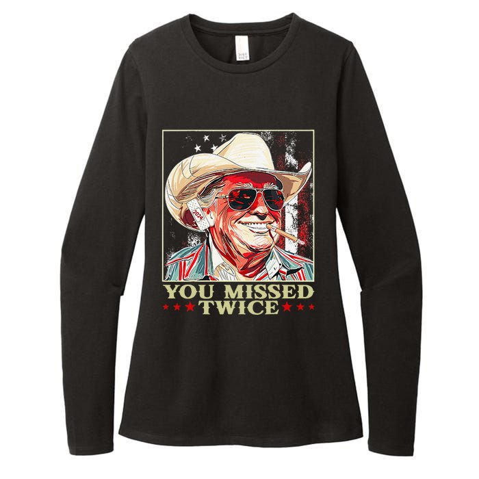 Trump Assassination Attempt Trump 2024 You Missed Twice Womens CVC Long Sleeve Shirt