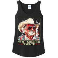 Trump Assassination Attempt Trump 2024 You Missed Twice Ladies Essential Tank