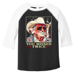 Trump Assassination Attempt Trump 2024 You Missed Twice Toddler Fine Jersey T-Shirt