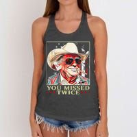 Trump Assassination Attempt Trump 2024 You Missed Twice Women's Knotted Racerback Tank