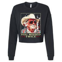 Trump Assassination Attempt Trump 2024 You Missed Twice Cropped Pullover Crew