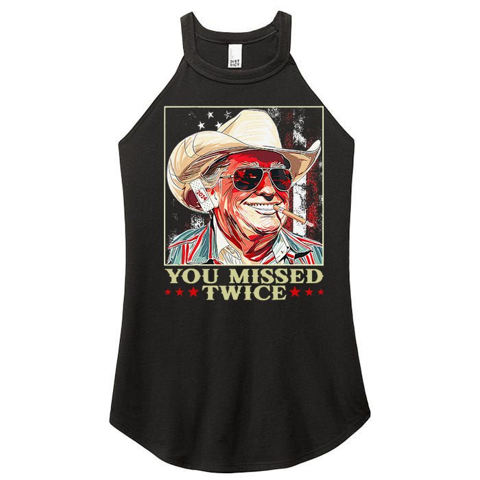 Trump Assassination Attempt Trump 2024 You Missed Twice Women's Perfect Tri Rocker Tank