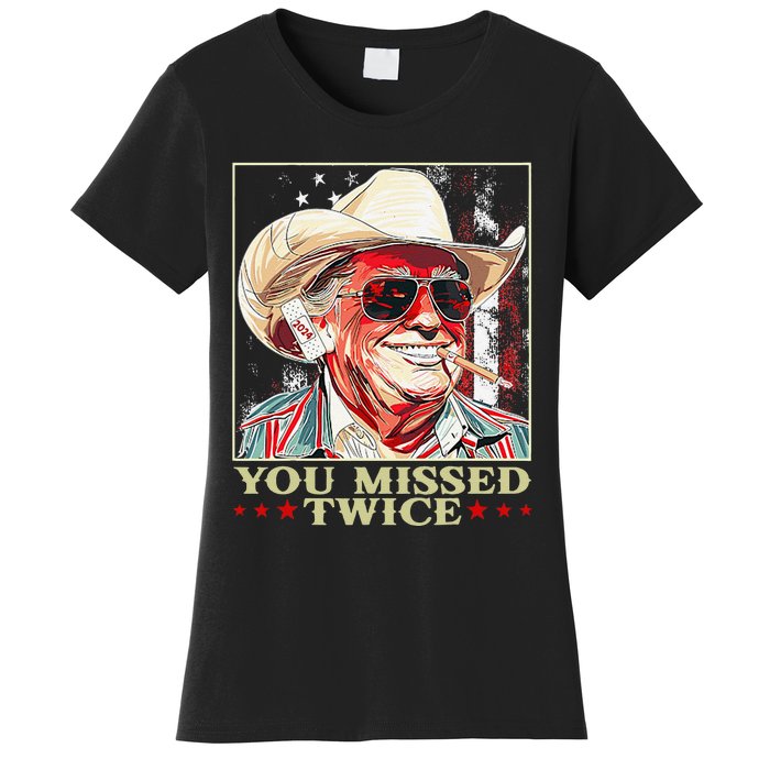 Trump Assassination Attempt Trump 2024 You Missed Twice Women's T-Shirt