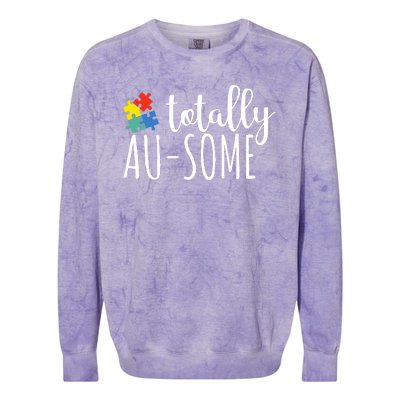 Totally Awesome Autism Awareness Colorblast Crewneck Sweatshirt